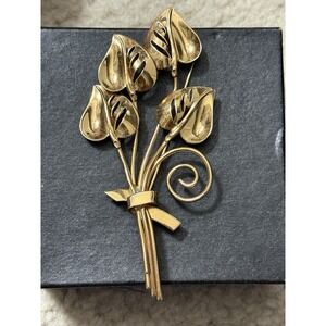 Vintage‎ Signed Coro Mid Century Bouquet Brooch